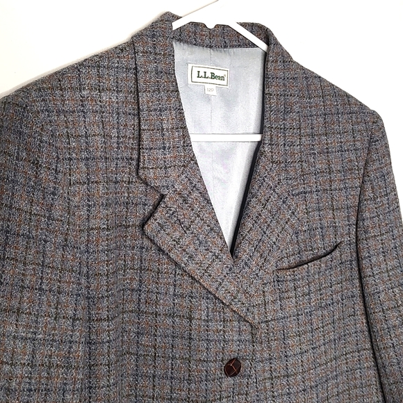 LL Bean Tweed Blazer 12P grey wool blend USA - Picture 2 of 8